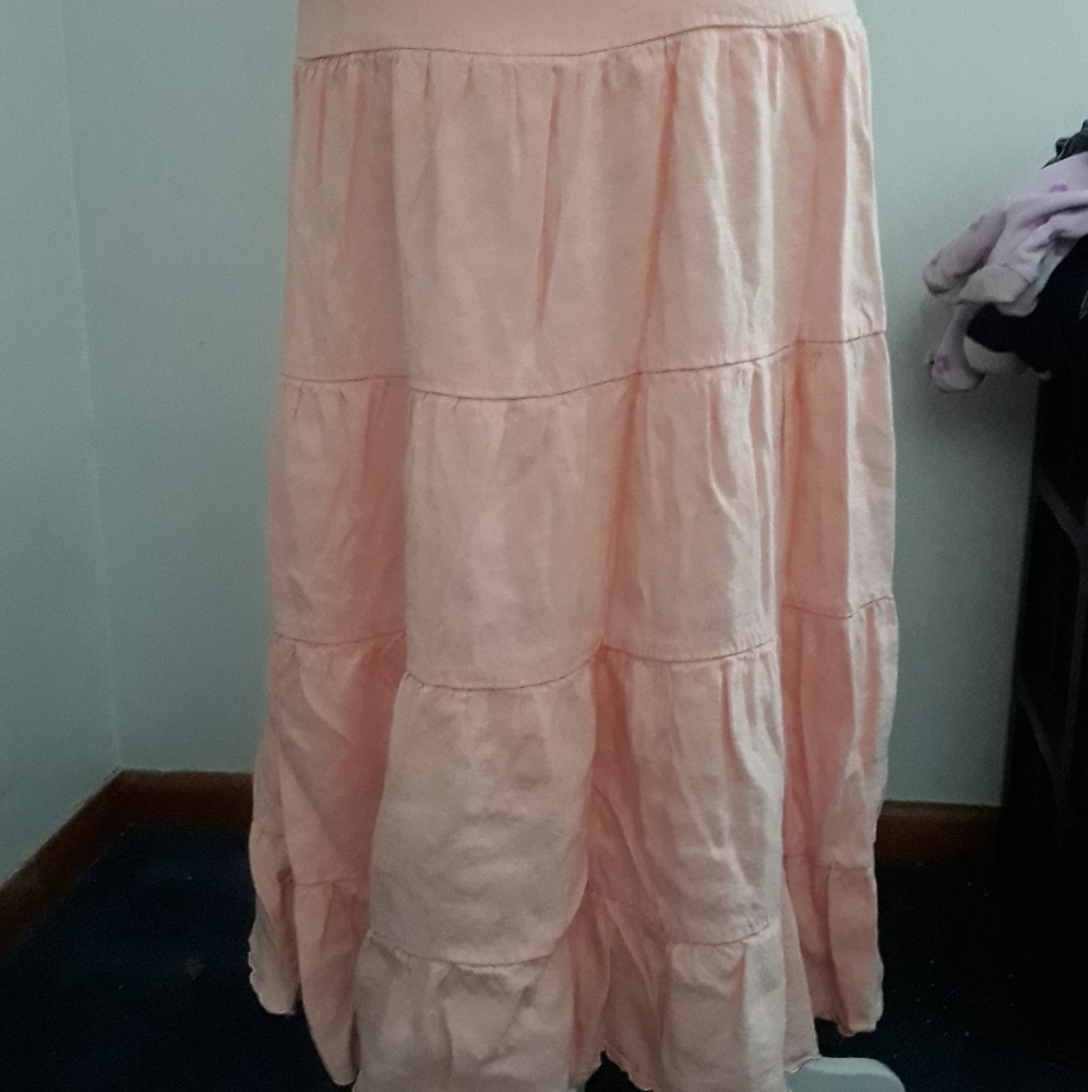 Coral floor length skirt